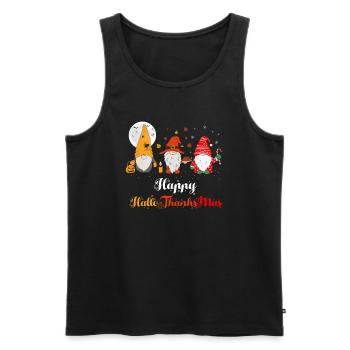 Happy HelloThanksMas Dwarves Halloween Christmas - Men's Premium Organic Tank Top - black - Front - Michal (187cm)