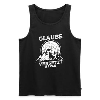 Glaube Versetzt Berge Religion Jesus Kreuz Gott - Männer Premium Bio Tank Top - Schwarz - Vorne - Michal (187cm)