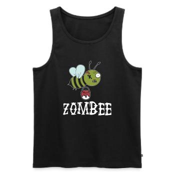 Zombee Halloween Zombie Apokalypse Biene - Männer Premium Bio Tank Top - Schwarz - Vorne - Michal (187cm)