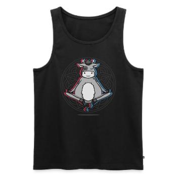 Yoga Vache Bovins Yoga - Débardeur bio Premium Homme - noir - Devant - AI Model Male 178 light (178cm)