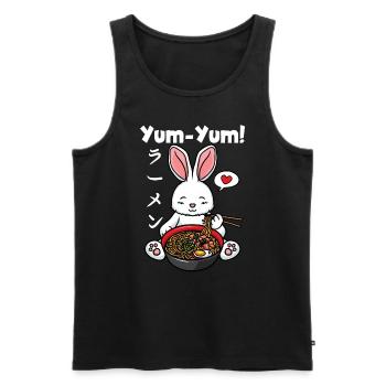 Yum Yum Japan Anime Ramen Noodle Rabbit - Men's Premium Organic Tank Top - black - Front - AI Model Male 178 light (178cm)