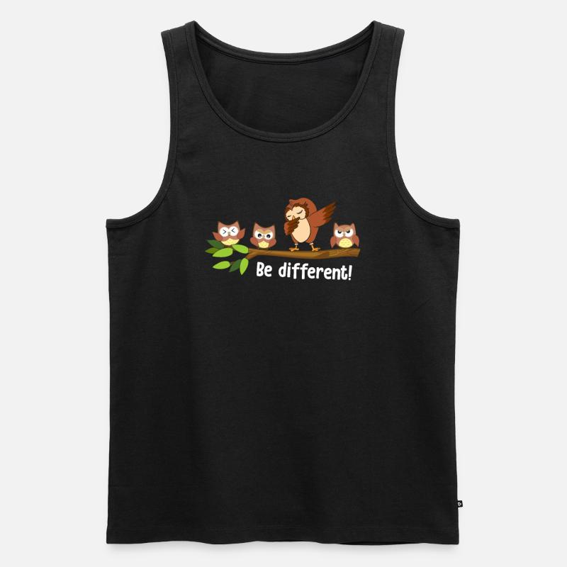 Be Different Dabbing Owl - Men's Premium Organic Tank Top - black