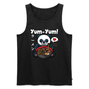 Anime Panda Ramen Noodles Manga Kawaii - Men's Premium Organic Tank Top - black - Front - Michal (187cm)