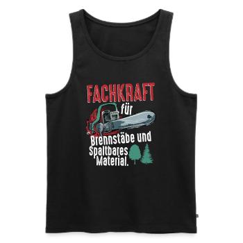 Fachkraft für Brennstäbe und spaltbares Material - Männer Premium Bio Tank Top - Schwarz - Vorne - Michal (187cm)