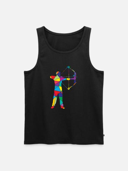Low Poly Bogenjäger Poly Bogenjagd - Männer Premium Bio Tank Top - Schwarz