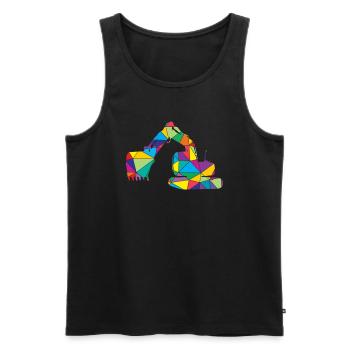 Excavator Polygon Construction Site Excavator - Men's Premium Organic Tank Top - black - Front - Michal (187cm)