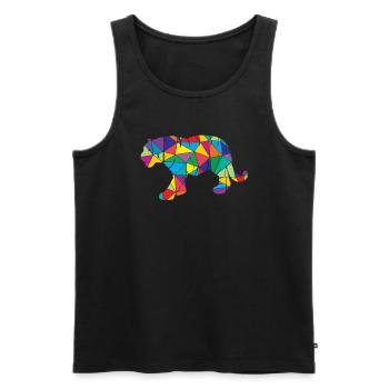 Tiger Polygon Low Poly Wild Animal - Men's Premium Organic Tank Top - black - Front - Michal (187cm)