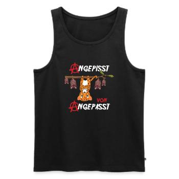 Angepisst von Angepasst Be Different Tiger - Männer Premium Bio Tank Top - Schwarz - Vorne - AI Model Male 178 light (178cm)