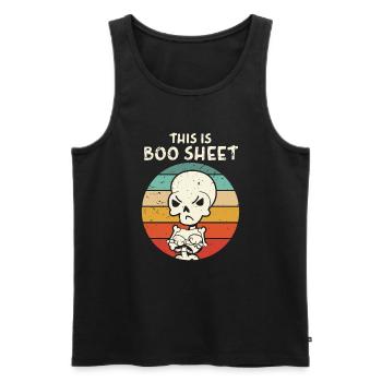 C’est Boo Sheet Skeleton Halloween - Débardeur bio Premium Homme - noir - Devant - Michal (187cm)