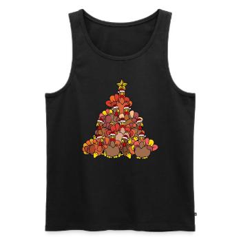 Christmas Chickens Christmas Tree - Men's Premium Organic Tank Top - black - Front - Michal (187cm)