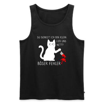 Du denkst ich bin klein lieb und nett Katzen - Männer Premium Bio Tank Top - Schwarz - Vorne - AI Model Male 178 light (178cm)