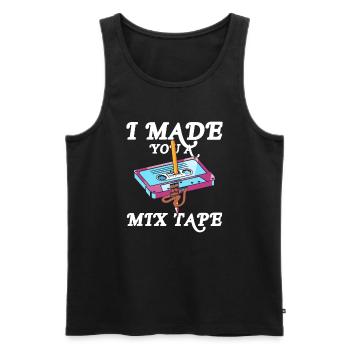 I Made You A Mixtape 80s 90s Tape Pencil - Männer Premium Bio Tank Top - Schwarz - Vorne - Michal (187cm)