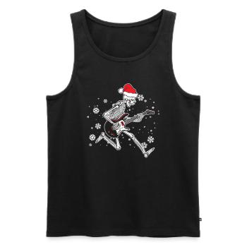 Guitare électrique Squelette avec Guitariste de chapeaux de Noël - Débardeur bio Premium Homme - noir - Devant - Michal (187cm)