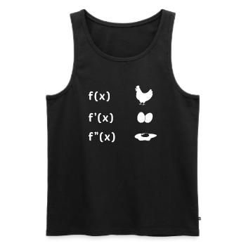 Derivative Function Chicken Egg Fried Egg Maths - Men's Premium Organic Tank Top - black - Front - AI Model Male 178 light (178cm)