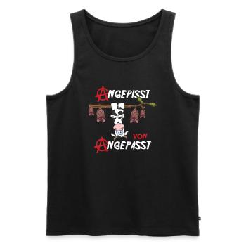 Angepisst von Angepasst Be Different Kuh Anarchie - Männer Premium Bio Tank Top - Schwarz - Vorne - AI Model Male 178 light (178cm)