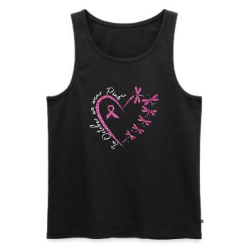In October We Wear Pink Breast Cancer - Men's Premium Organic Tank Top - black - Front - Michal (187cm)