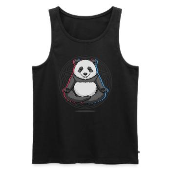 Namaste Panda Mandala Lotus Méditation Panda - Débardeur bio Premium Homme - noir - Devant - Michal (187cm)