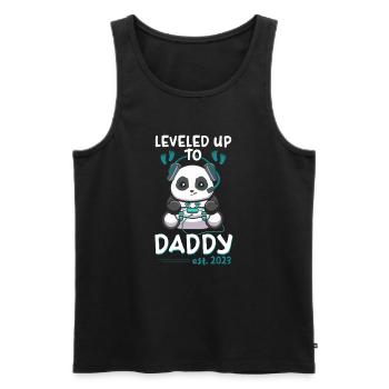 Nivelé à papa 2023 Père enceinte - Débardeur bio Premium Homme - noir - Devant - Michal (187cm)