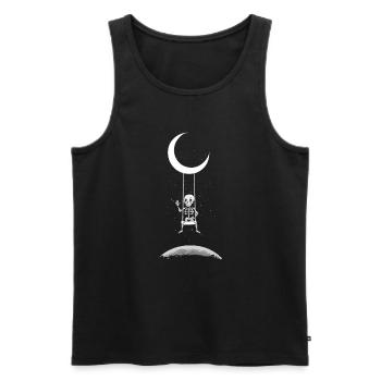Skelett auf Mond Schaukel Halloween Kostüm - Männer Premium Bio Tank Top - Schwarz - Vorne - Michal (187cm)