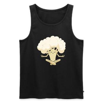 Yoga du chou-fleur - Débardeur bio Premium Homme - noir - Devant - AI Model Male 178 light (178cm)