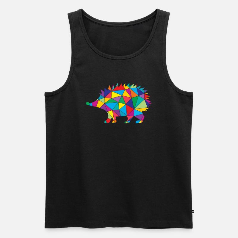 Igel Polygon Low Poly Tier - Männer Premium Bio Tank Top - Schwarz