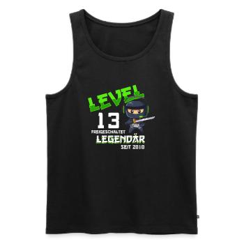 Level 13 Years Birthday Shirt Ninja Gamer - Men's Premium Organic Tank Top - black - Front - Michal (187cm)