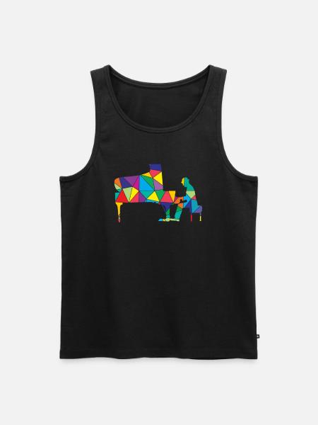 Piano Polygone Funny Piano - Débardeur bio Premium Homme - noir