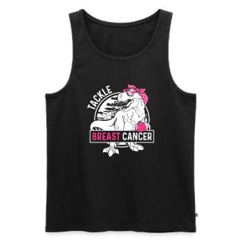 Tackle Breast Cancer Brustkrebs - Männer Premium Bio Tank Top - Schwarz - Vorne - Michal (187cm)