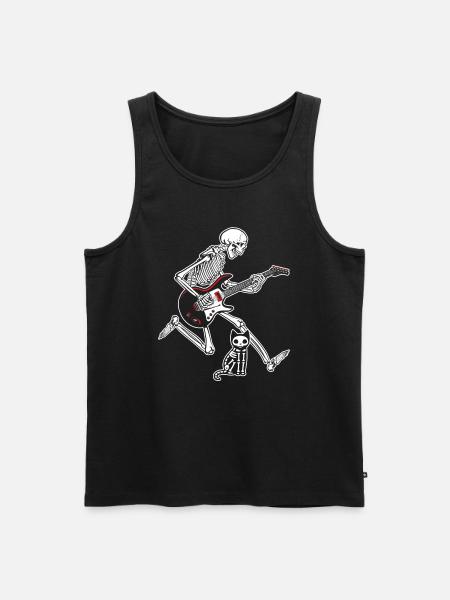 Skeleton Guitar Cat - Men's Premium Organic Tank Top - black