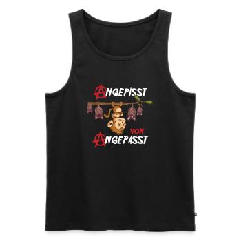 Angepisst von Angepasst Rebell Be Different Affe - Männer Premium Bio Tank Top - Schwarz - Vorne - AI Model Male 178 light (178cm)