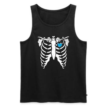 Skeleton Ice Heart Rib Cage X-Ray Funny Halloween - Men's Premium Organic Tank Top - black - Front - AI Model Male 178 light (178cm)