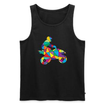 Quad Polygon Quadrider Offroad - Men's Premium Organic Tank Top - black - Front - AI Model Male 178 light (178cm)