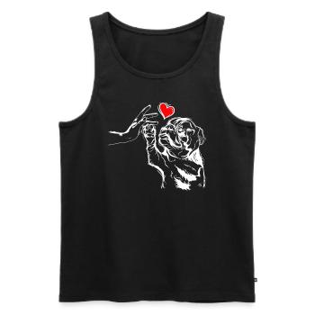 Bulldog Love Dogs High Five - Débardeur bio Premium Homme - noir - Devant - AI Model Male 178 light (178cm)