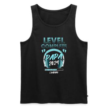 Level Complete PAPA 2024 Loading - Men's Premium Organic Tank Top - black - Front - AI Model Male 178 light (178cm)