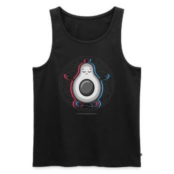 Namaste Fruit Mandala Lotus Méditation Avocat - Débardeur bio Premium Homme - noir - Devant - Michal (187cm)