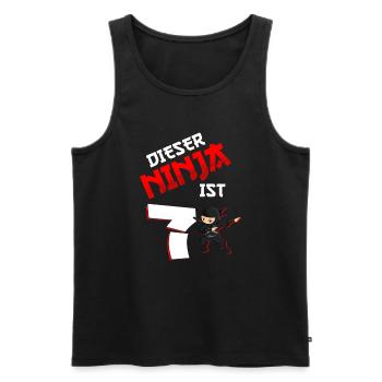7. Geburtstag Junge 7 Jahre alt - Männer Premium Bio Tank Top - Schwarz - Vorne - Michal (187cm)
