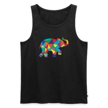Low Poly Elephant Geometry Elephant - Men's Premium Organic Tank Top - black - Front - Michal (187cm)