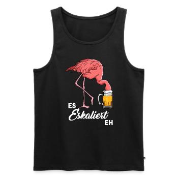 Es Eskaliert Eh Flamingo Bier - Männer Premium Bio Tank Top - Schwarz - Vorne - Michal (187cm)