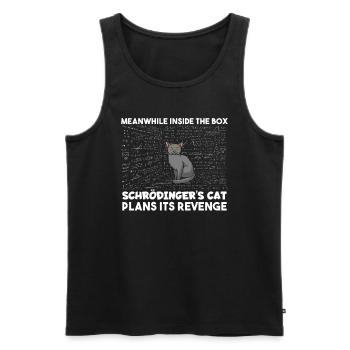 Inside the box Schrödingers cat plans its revenge - Männer Premium Bio Tank Top - Schwarz - Vorne - AI Model Male 178 light (178cm)