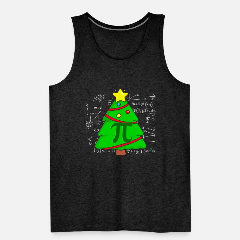 Pi Math Christmas Tree Mathematician Mathematics Men's Premium Organic Tank Top