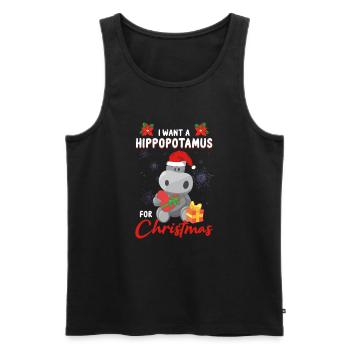I Want A Hippopotamus For Christmas - Männer Premium Bio Tank Top - Schwarz - Vorne - Michal (187cm)