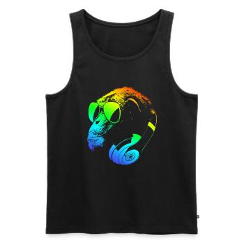 DJ Ape Gorilla Monkey Musique Techno Monkey - Débardeur bio Premium Homme - noir - Devant - Michal (187cm)