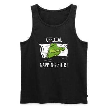 Official Napping Shirt Crocodile - Männer Premium Bio Tank Top - Schwarz - Vorne - AI Model Male 178 light (178cm)