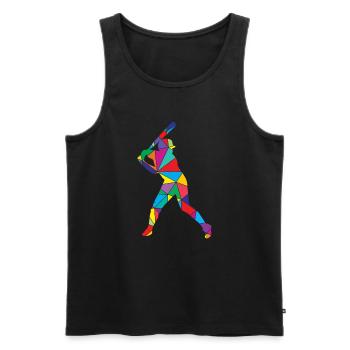 Low Poly Pitcher Schläger Polygon Baseball - Männer Premium Bio Tank Top - Schwarz - Vorne - AI Model Male 178 light (178cm)