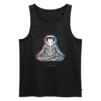 Yoga Sloth Sloth Yoga - Débardeur bio Premium Homme - noir - Devant - Michal (187cm)