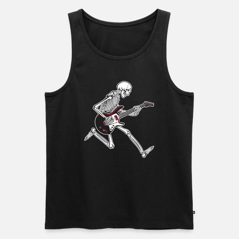 Skeleton Guitar - Männer Premium Bio Tank Top - Schwarz