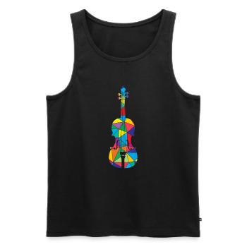 Low Poly Musikalisches Polygon Geige - Männer Premium Bio Tank Top - Schwarz - Vorne - Michal (187cm)