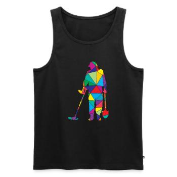 Metalldetektor Polygon Sondler - Männer Premium Bio Tank Top - Schwarz - Vorne - AI Model Male 178 light (178cm)