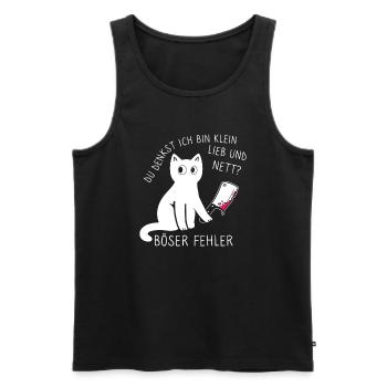 Du denkst ich bin klein lieb und nett Katze - Männer Premium Bio Tank Top - Schwarz - Vorne - AI Model Male 178 light (178cm)