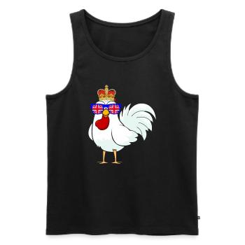 Poulet Queen Elizabeth II Poulets de la couronne britannique - Débardeur bio Premium Homme - noir - Devant - Michal (187cm)